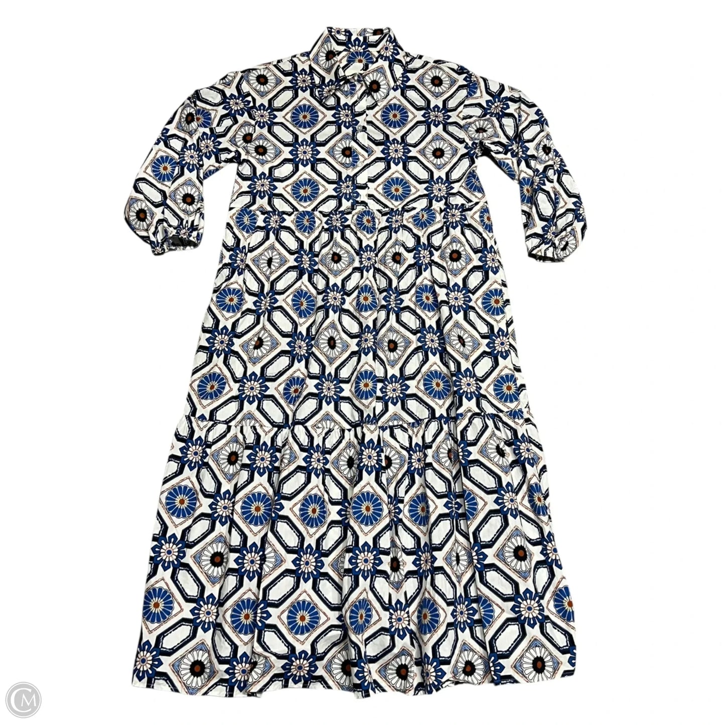 Dress Casual Maxi By Maeve In Blue & Cream, Size: XSp