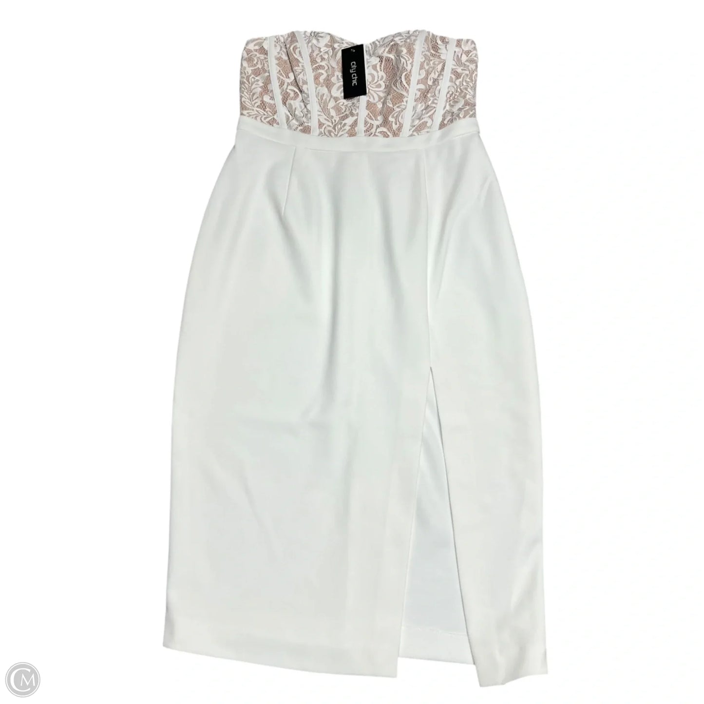 Dress Party Midi By City Chic In White, Size: L