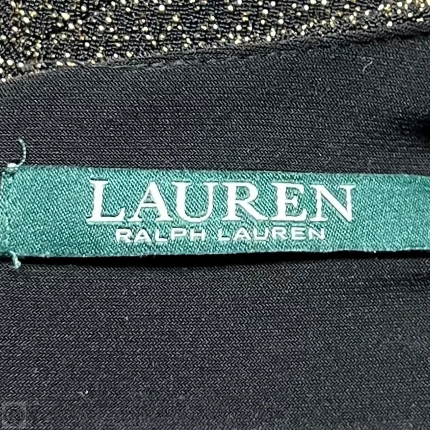 Dress Party Long By Lauren By Ralph Lauren In Black & Gold, Size: L