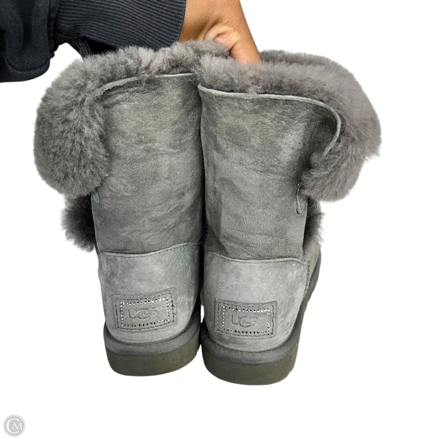 Boots Designer By Ugg In Grey, Size: 8