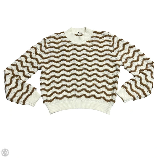 Sweater By Rebecca Taylor In Cream & Tan, Size: L