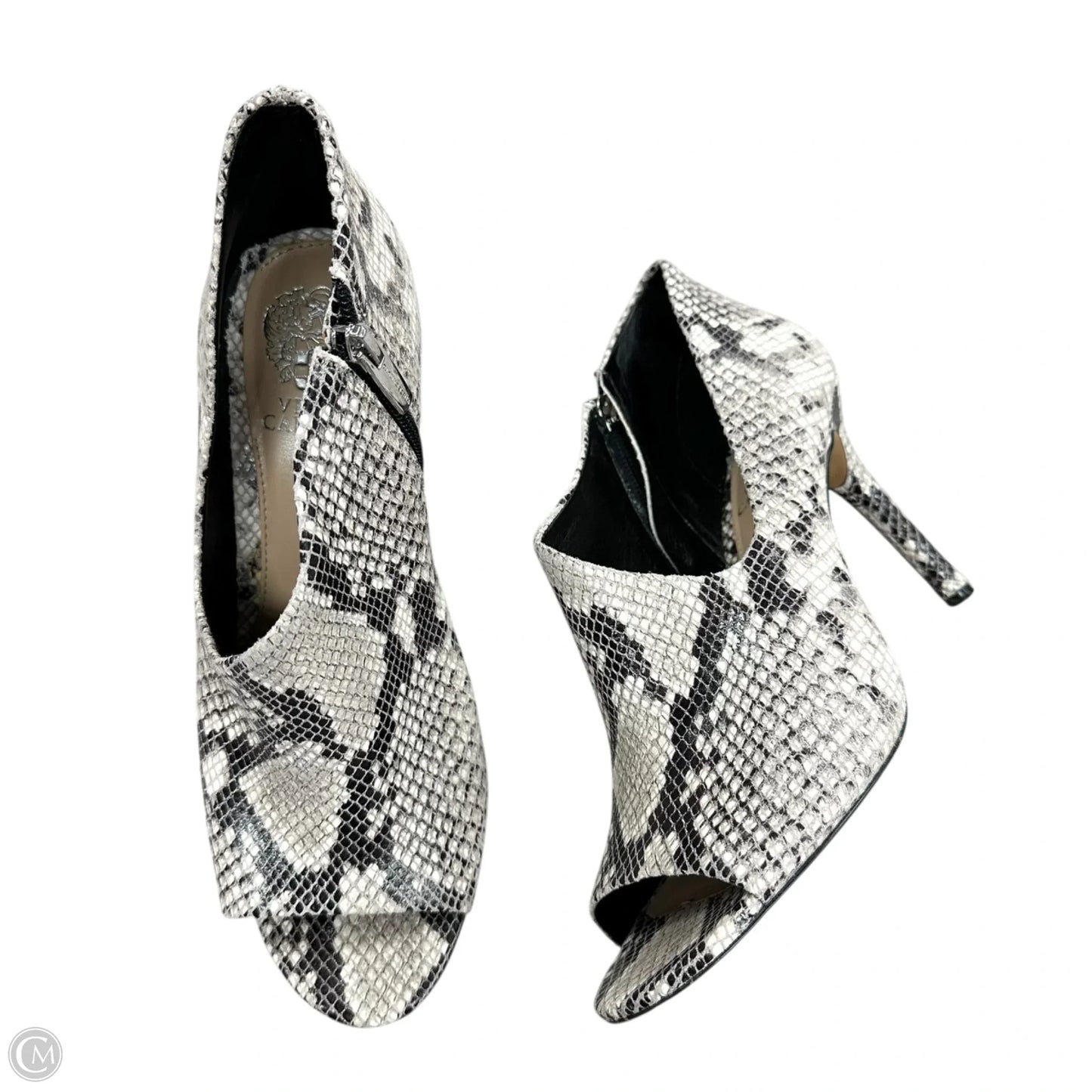 Sandals Heels Stiletto By Vince Camuto In Snakeskin Print, Size: 9