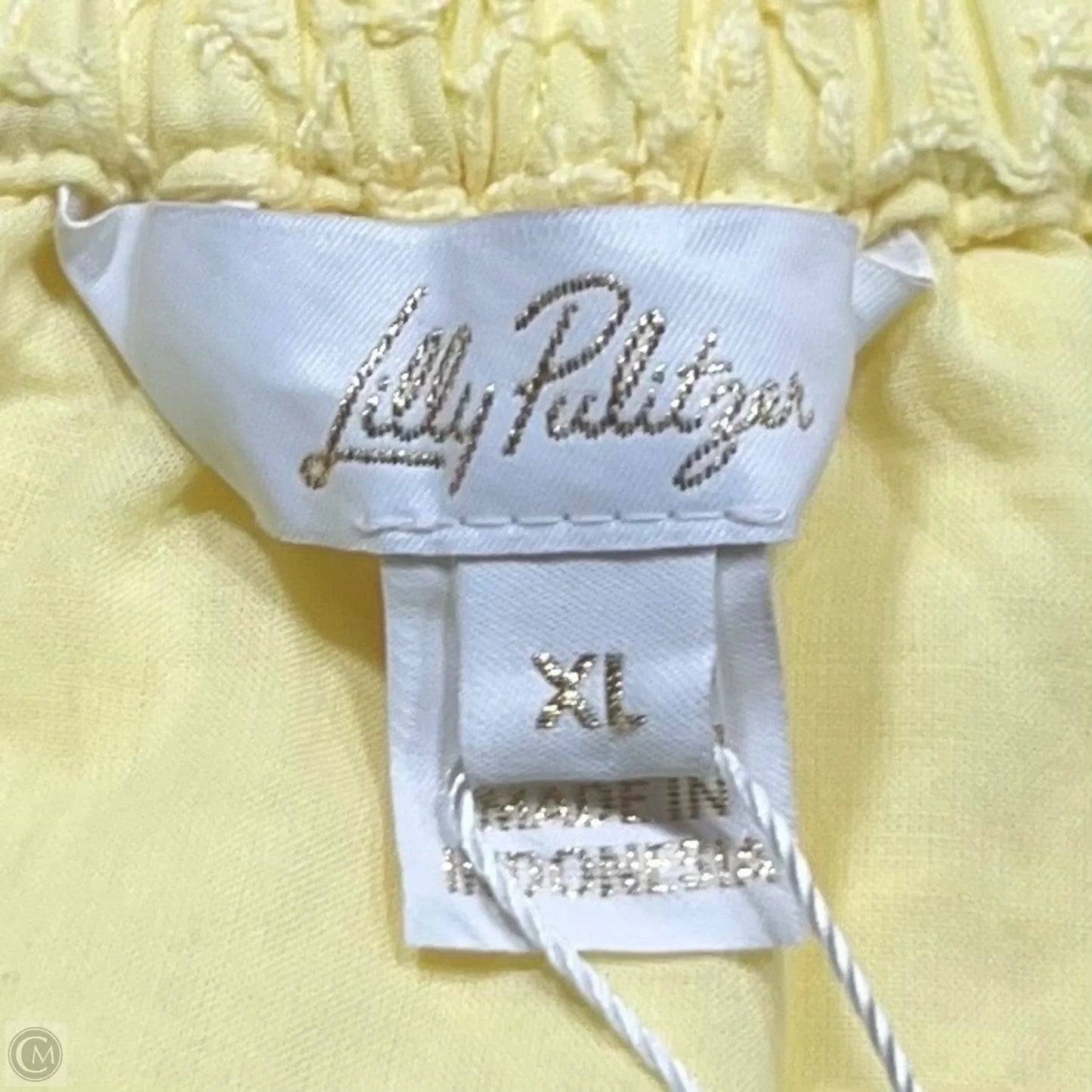 Top Short Sleeve Designer By Lilly Pulitzer In Yellow, Size: Xl