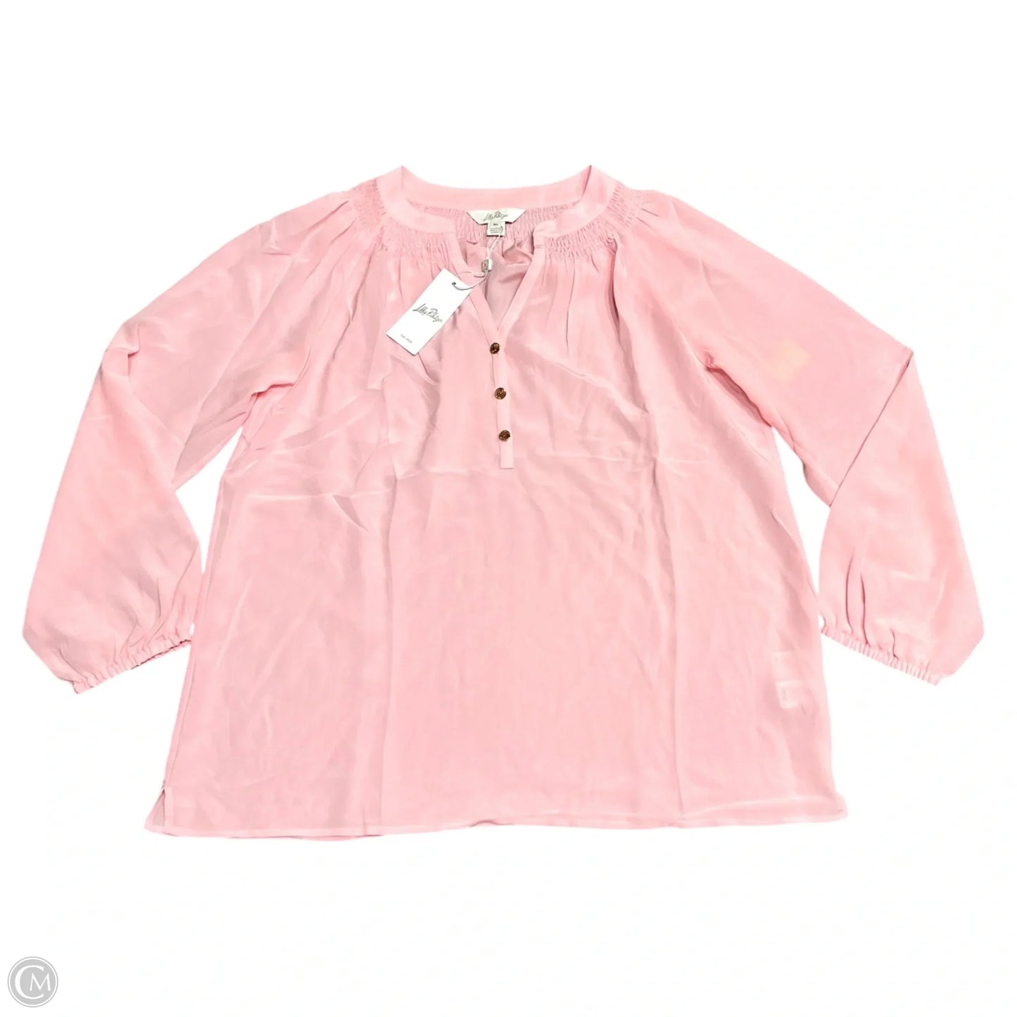 Top Long Sleeve Designer By Lilly Pulitzer In Peach, Size: Xl