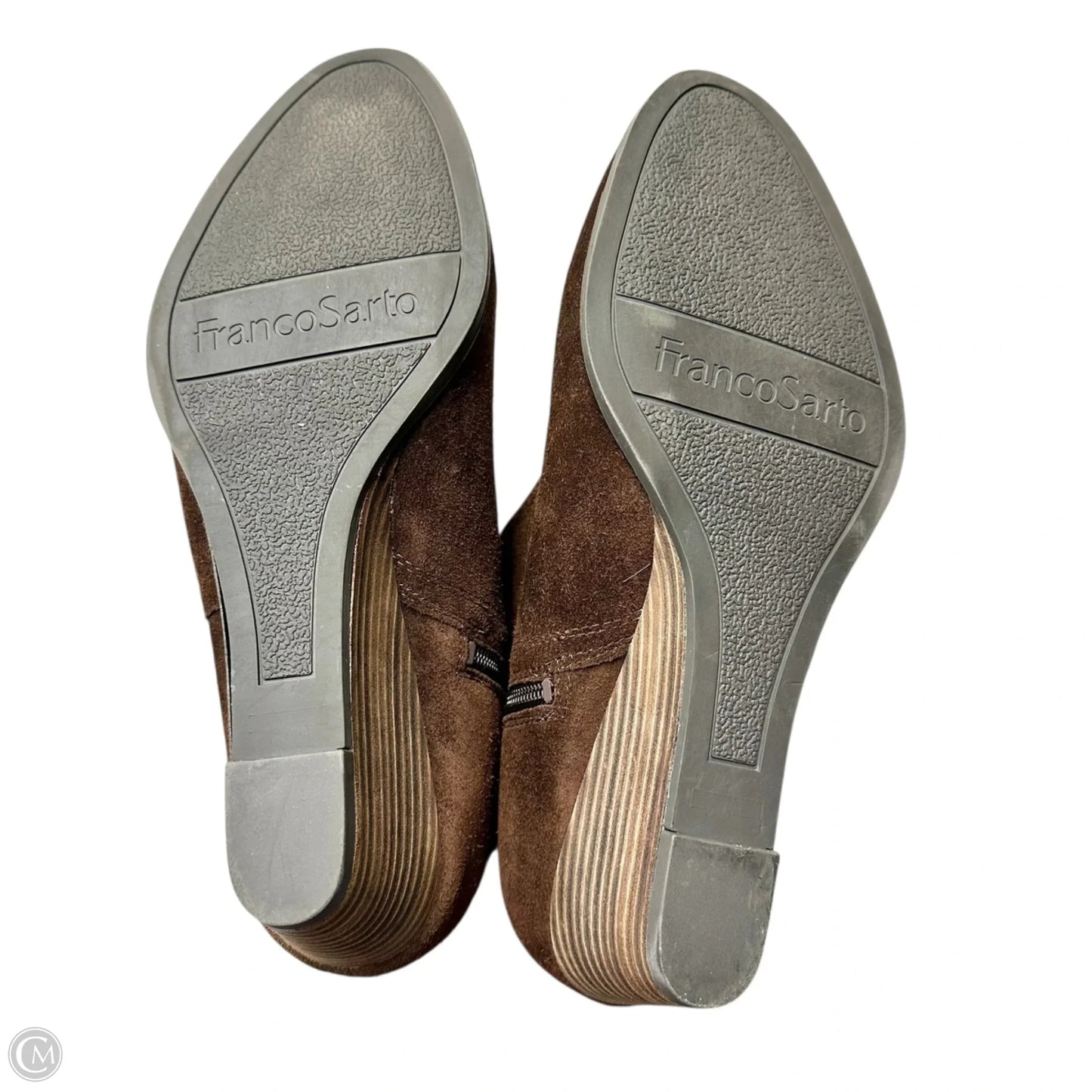 Boots Ankle Heels By Franco Sarto In Brown, Size: 13