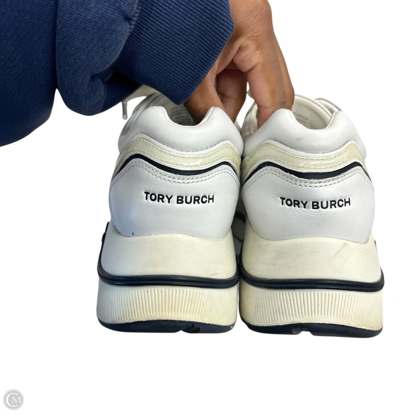 Shoes Designer By Tory Burch In Black & Cream, Size: 6.5