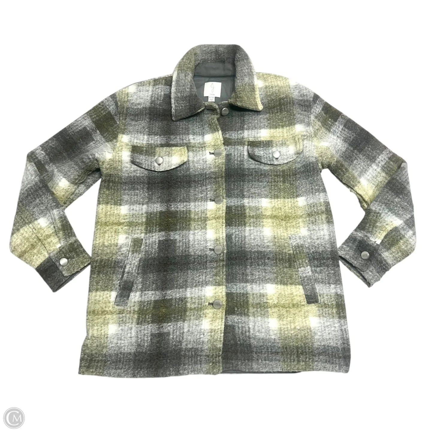 Jacket Shirt By Joie In Green & Grey, Size: Xs