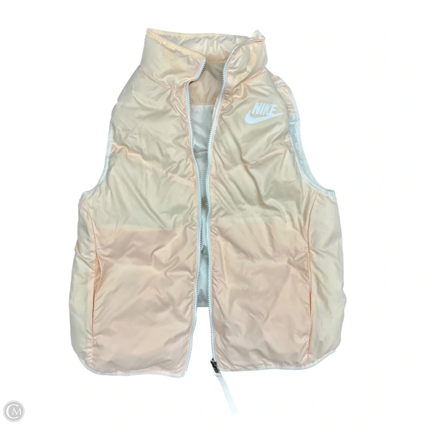Vest Puffer & Quilted By Nike In Cream & White, Size: S