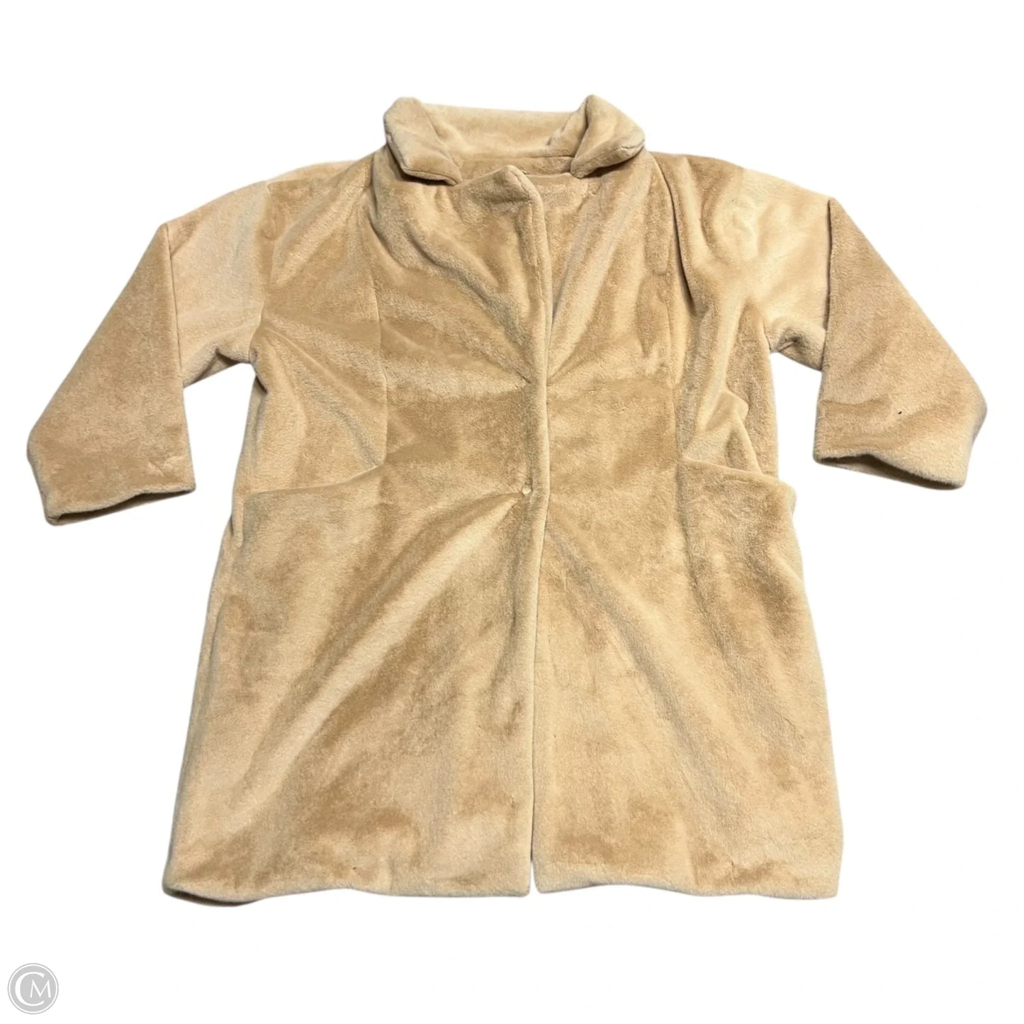 Coat Faux Fur & Sherpa By Forever 21 In Tan, Size: 2x