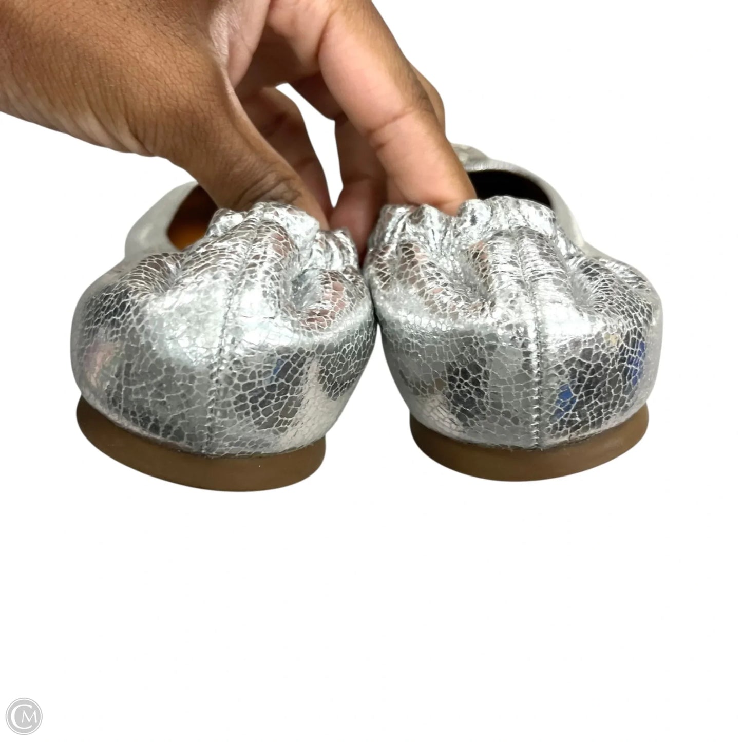 Shoes Designer By Tory Burch In Silver, Size: 7