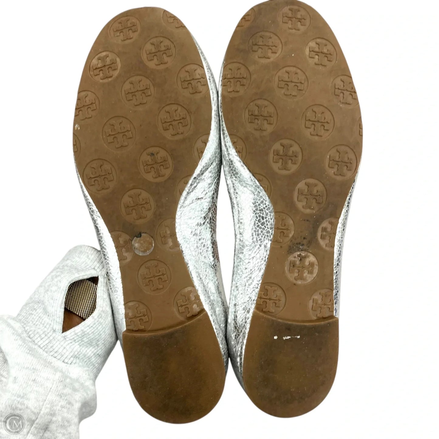 Shoes Designer By Tory Burch In Silver, Size: 7