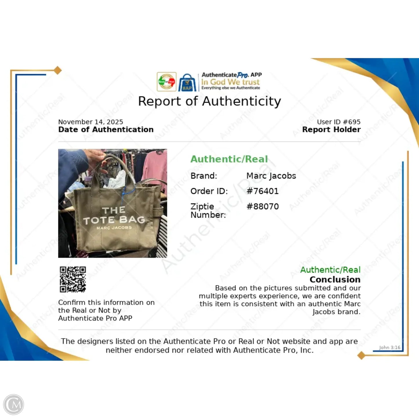 Tote Luxury Designer By Marc Jacobs, Size: Medium