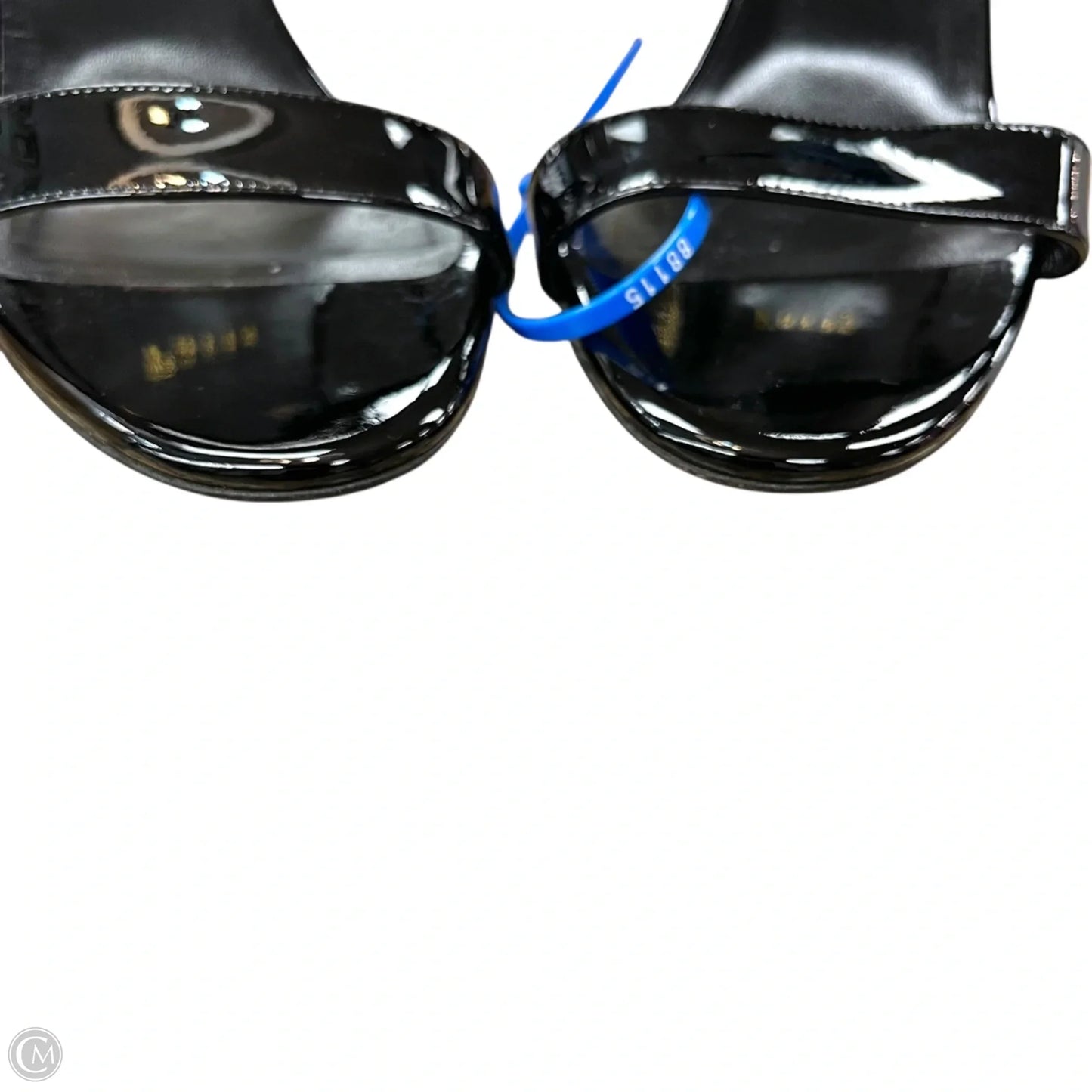 Sandals Luxury Designer By Christian Louboutin In Black & Gold, Size: 9.5