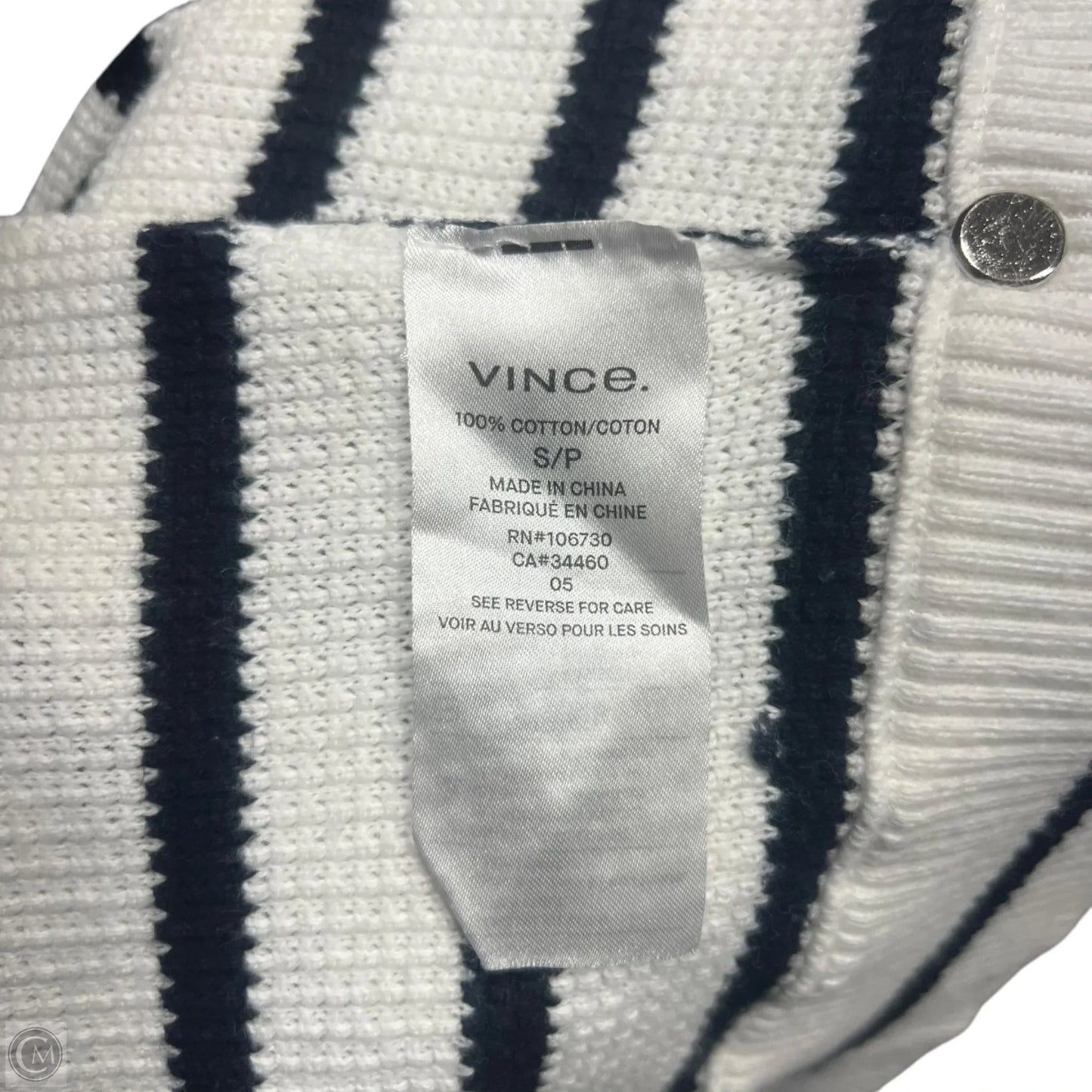 Sweater By Vince In Blue & White, Size: S