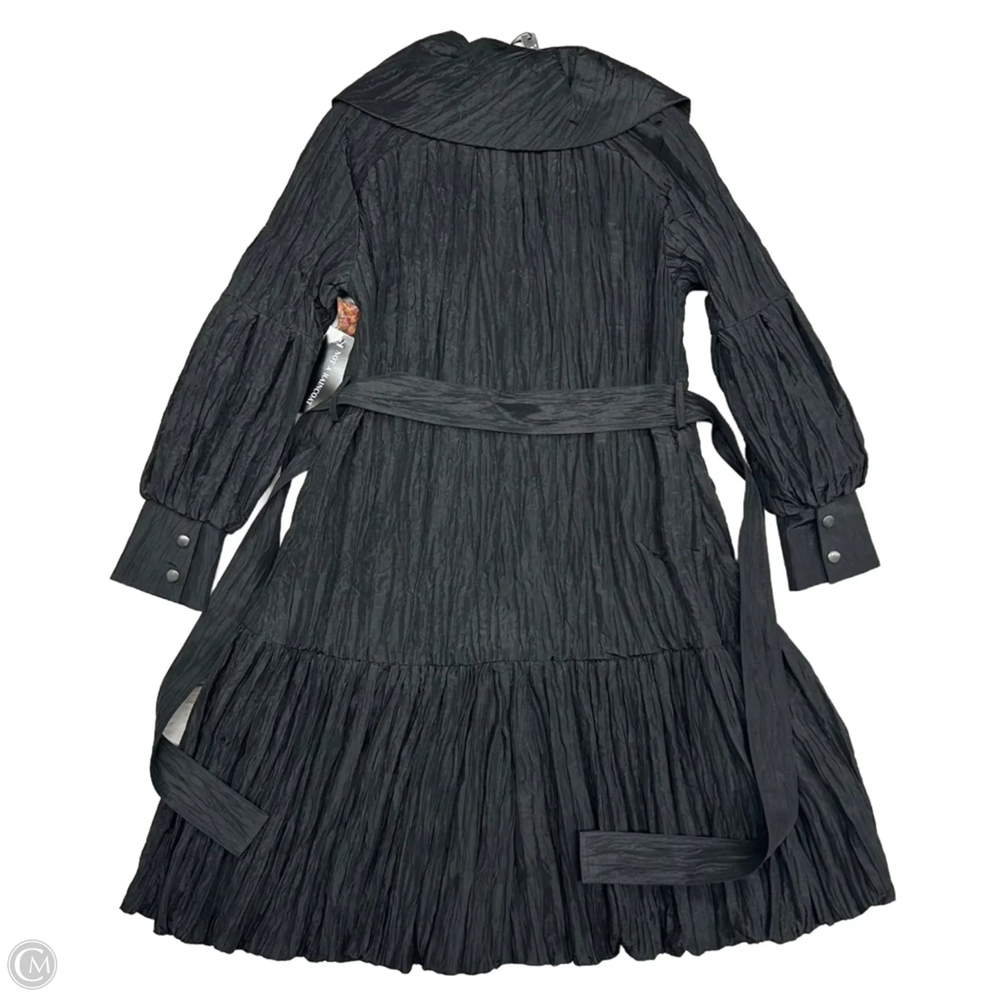 Coat Trench Coat By Samuel Dong In Black, Size: S