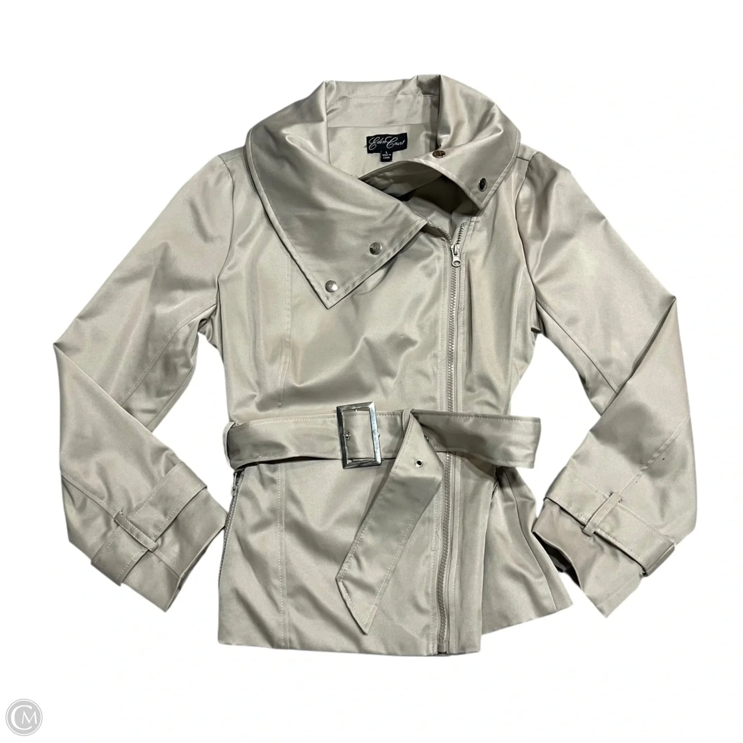 Coat Trench Coat By Eden Court In Tan, Size: L