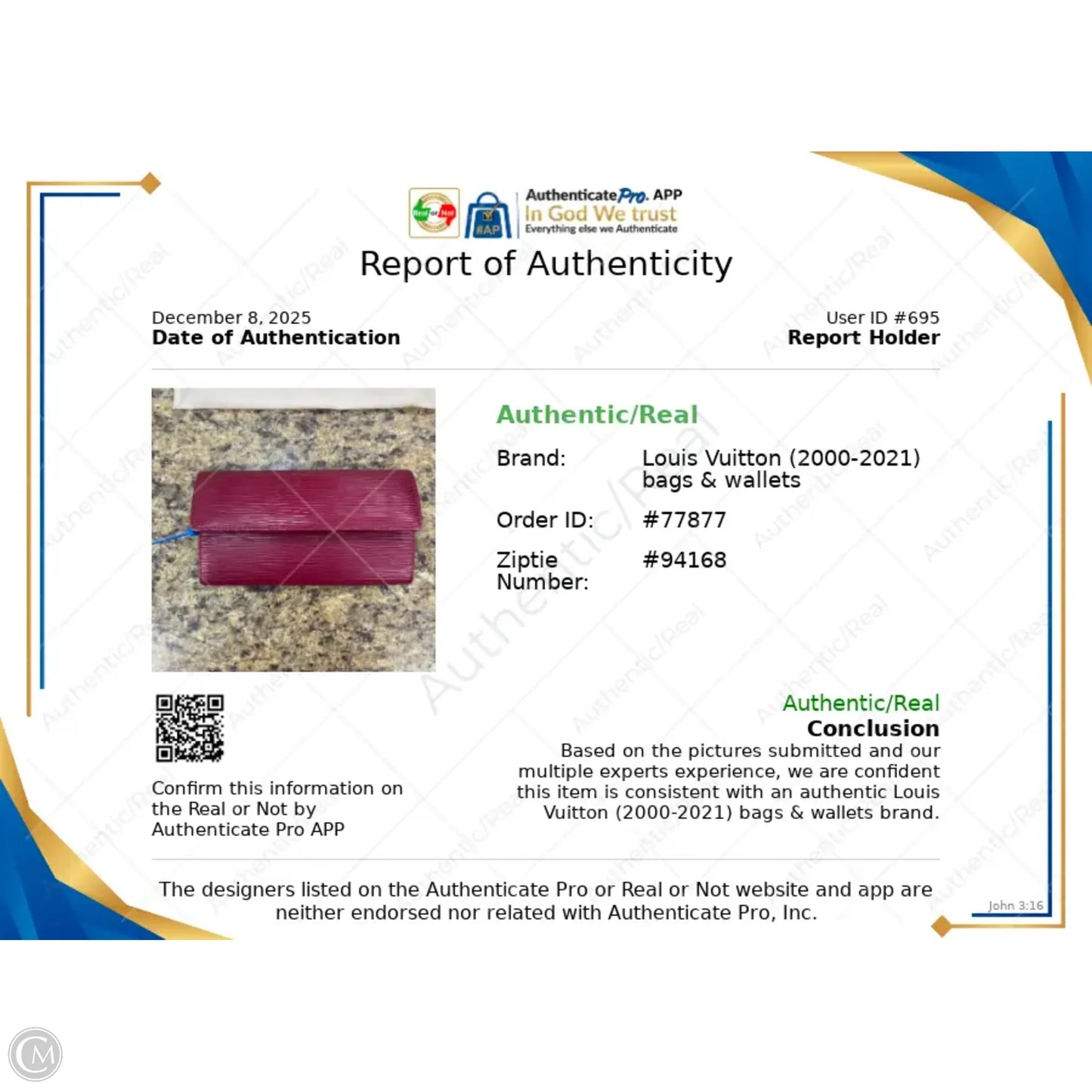 Wallet Luxury Designer By Louis Vuitton, Size: Medium