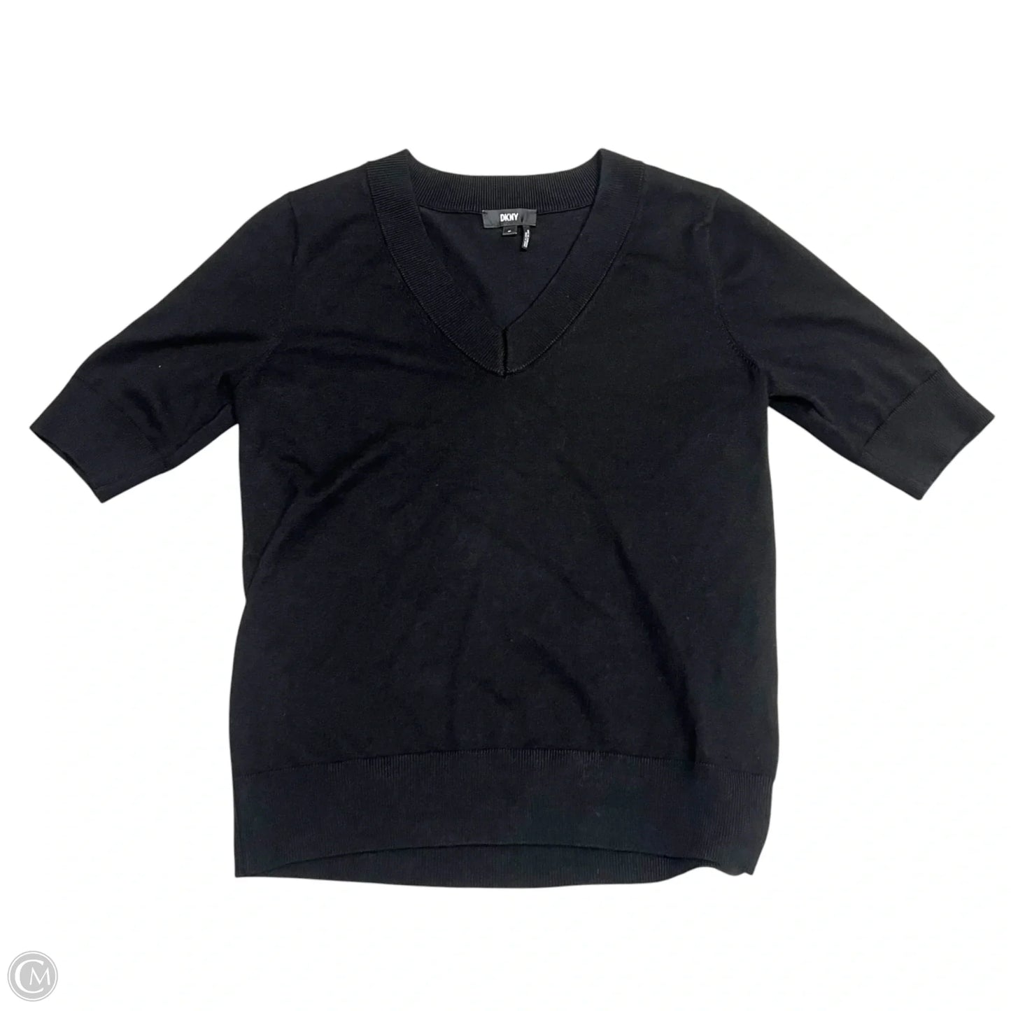 Sweater Short Sleeve By Dkny In Black, Size: M