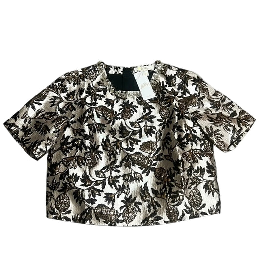Top Short Sleeve Designer By Lilly Pulitzer In Black & Gold, Size: Xs