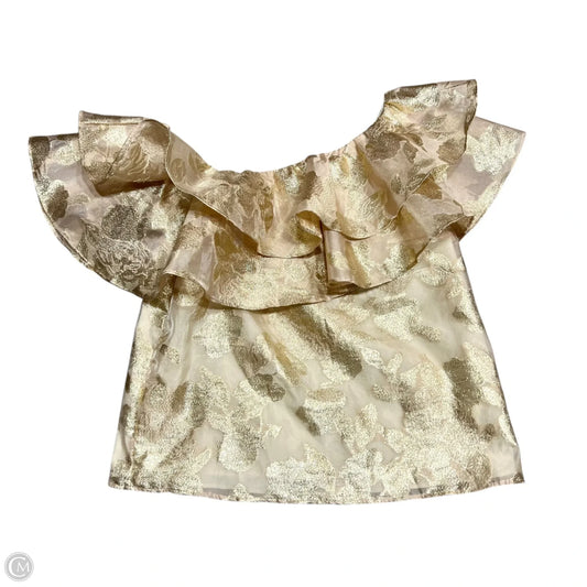 Top Short Sleeve Designer By Lilly Pulitzer In Gold, Size: S