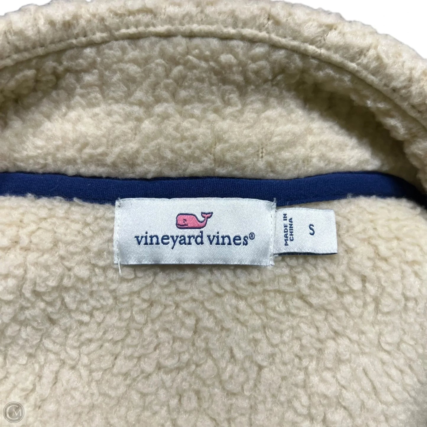 Sweatshirt Collar By Vineyard Vines In Tan, Size: S