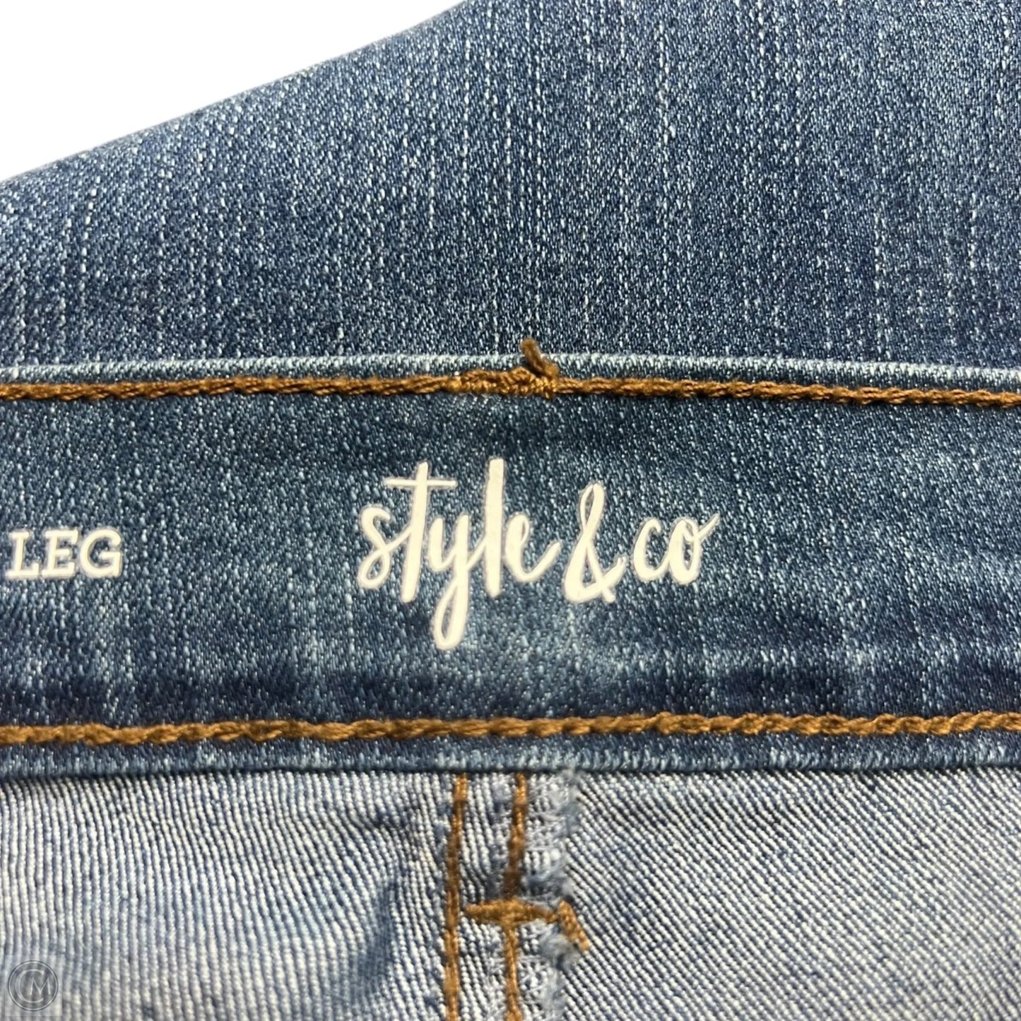 Jeans Straight By Style And Company In Blue Denim, Size: 14