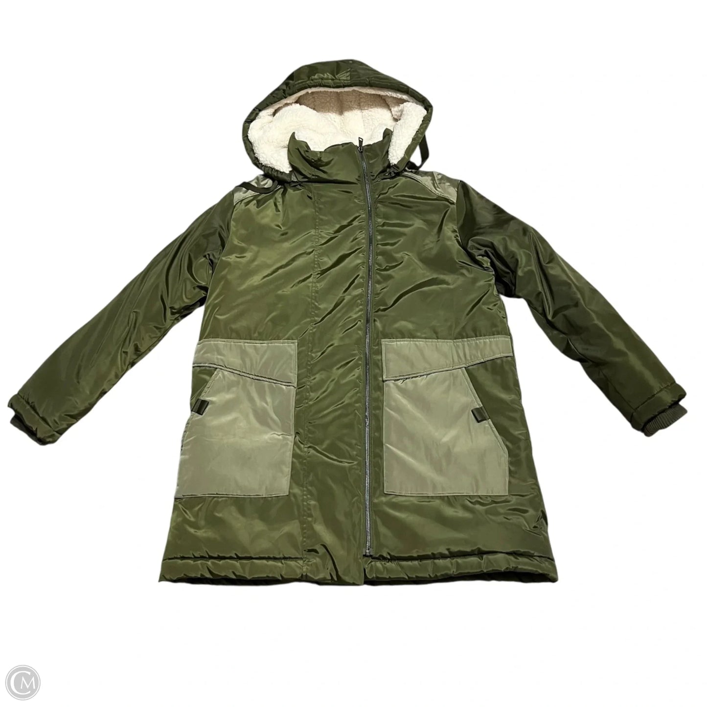 Coat Puffer & Quilted By Aqua In Green, Size: M