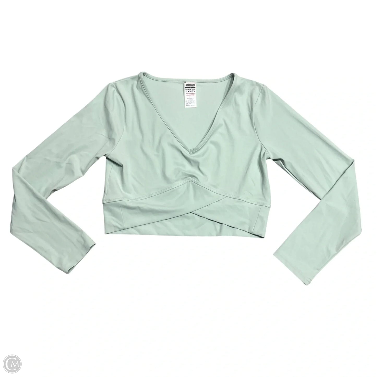 Athletic Top Long Sleeve Crewneck By Gym Shark In Green, Size: M