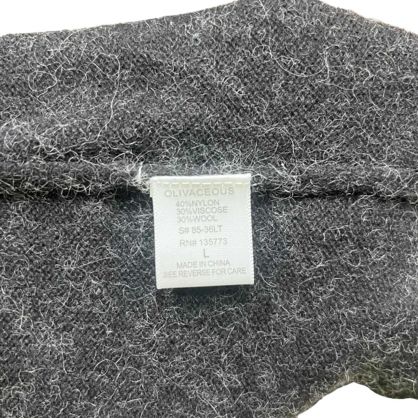 Sweater By Olivaceous In Black & Grey, Size: L