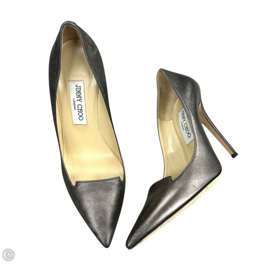 Shoes Luxury Designer By Jimmy Choo In Grey, Size: 8