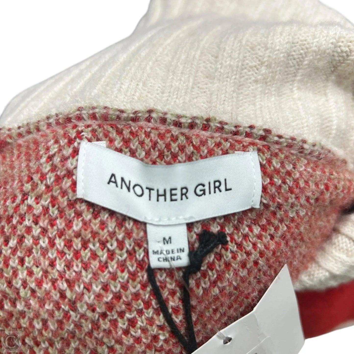 Sweater By Another Girl In Cream & Red, Size: M