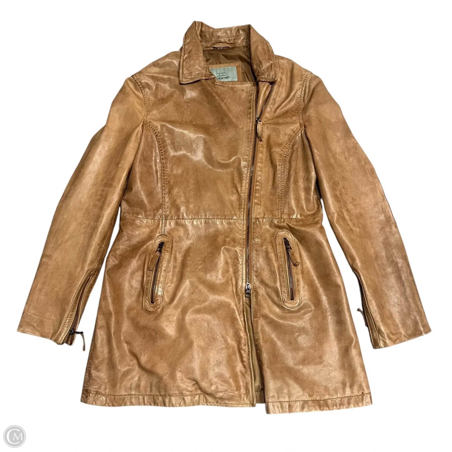 Coat Leather By Bod Christensen In Tan, Size: L