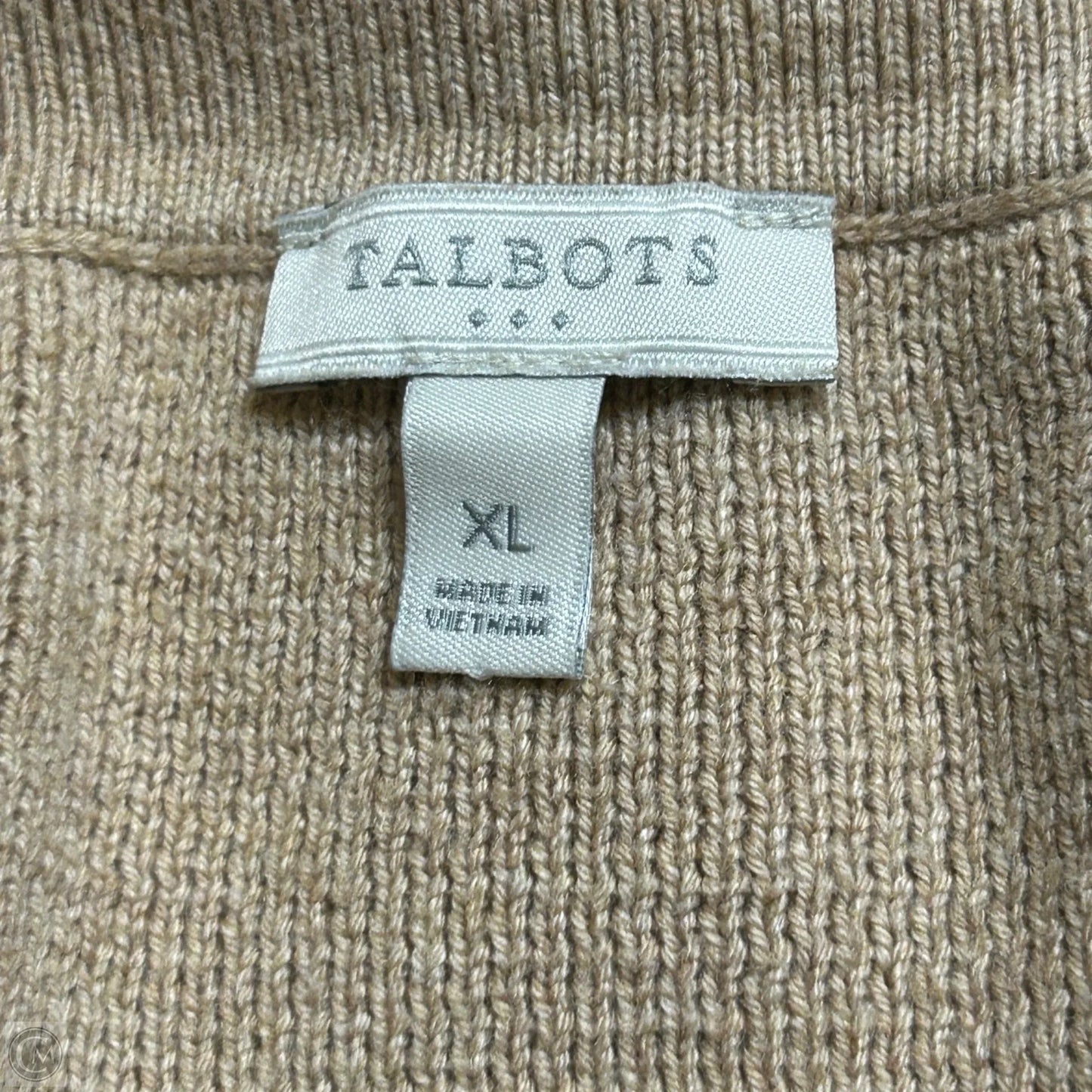 Sweater Cardigan By Talbots In Tan, Size: Xl