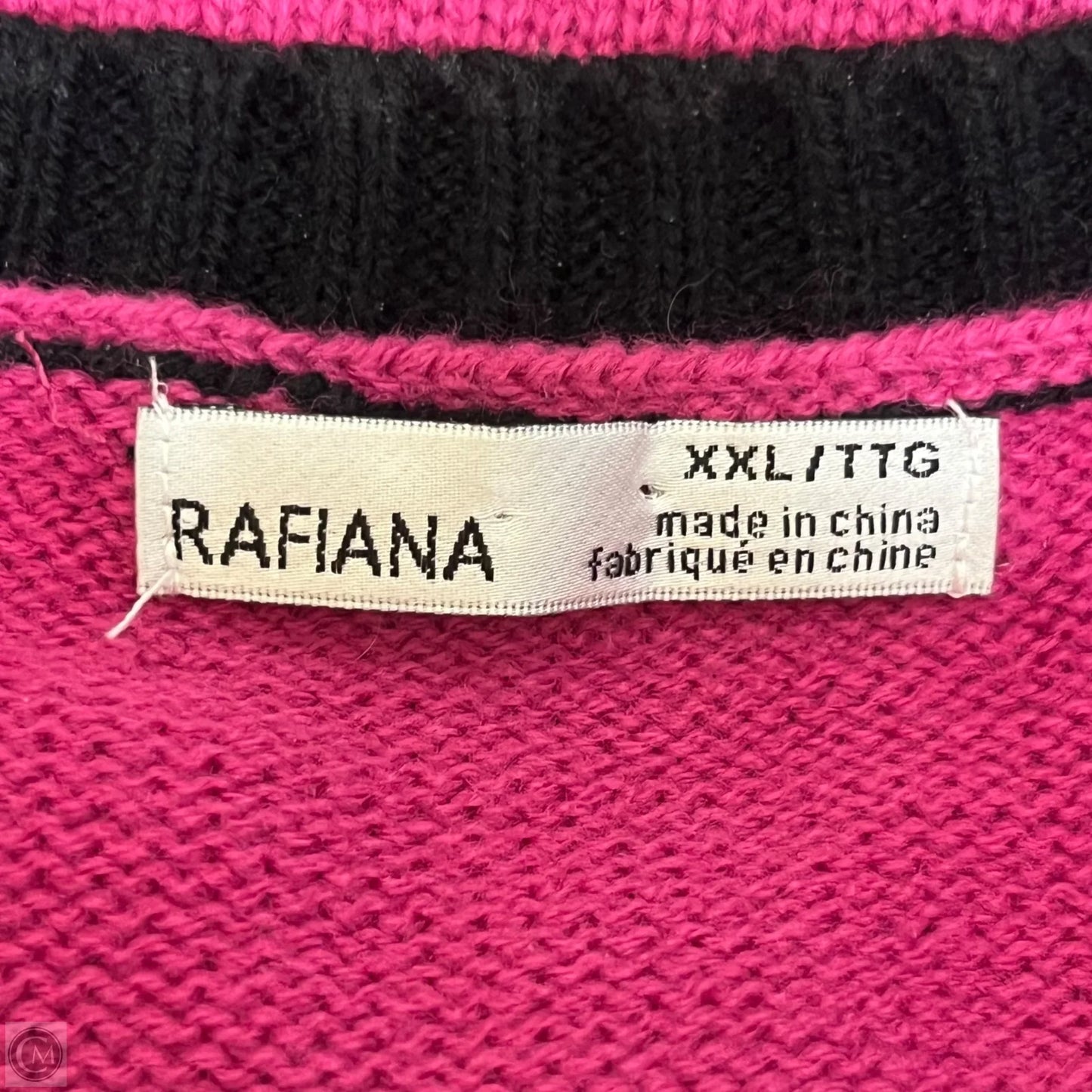 Sweater By Rafiana In Black & Pink, Size: Xxl