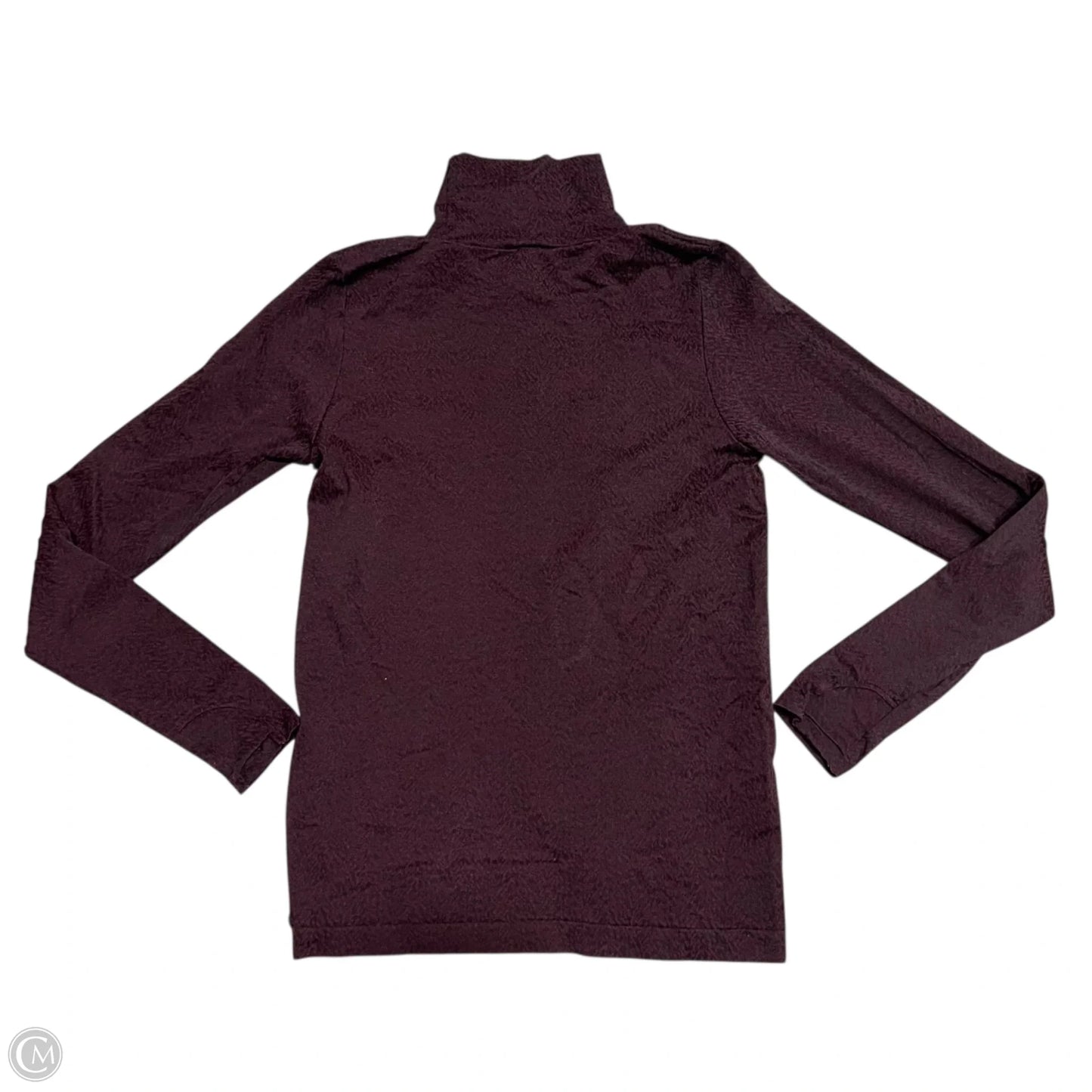 Athletic Top Long Sleeve Collar By Athleta In Black & Red, Size: M
