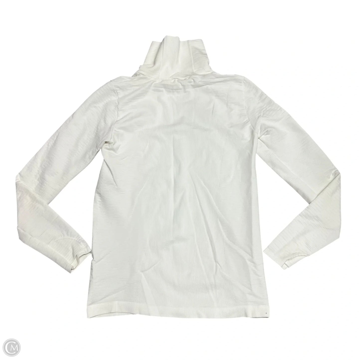 Athletic Top Long Sleeve Collar By Athleta In Cream, Size: M