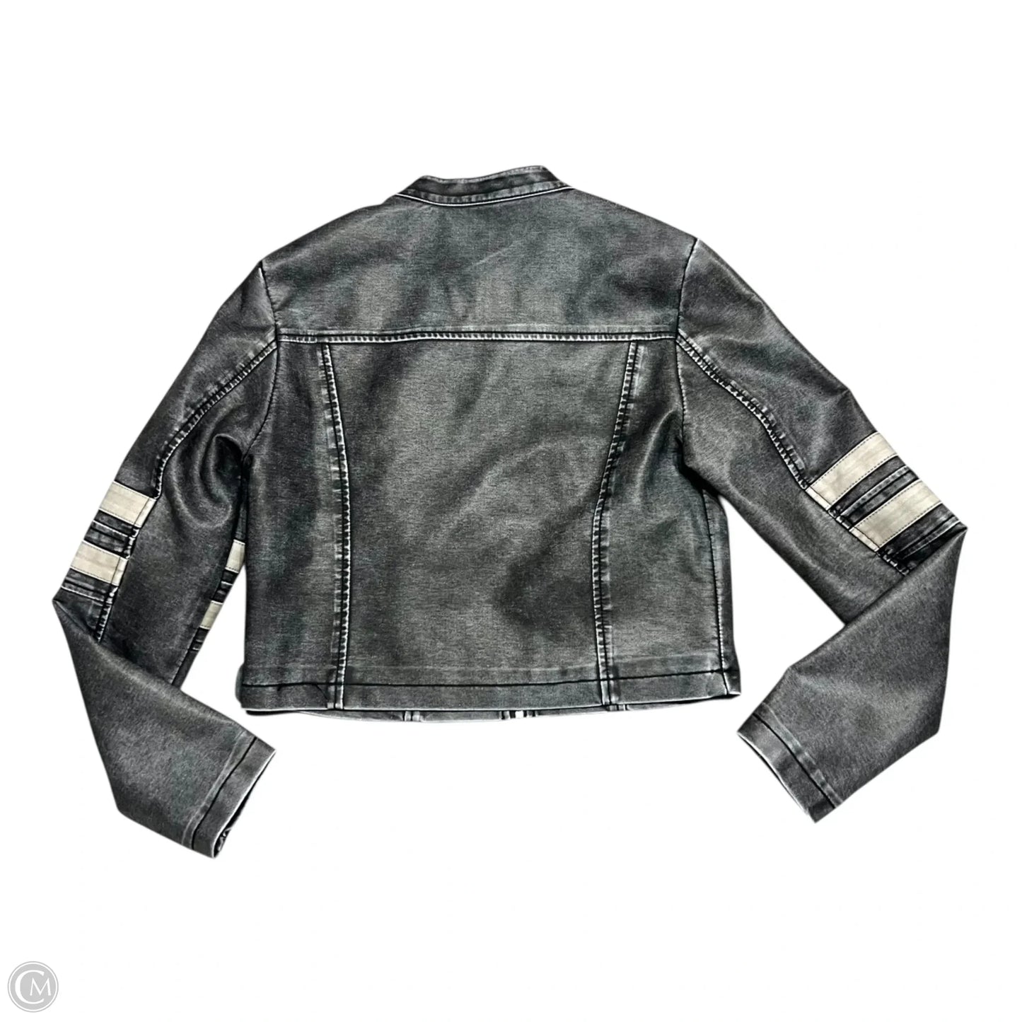 Jacket Moto By So In Grey & Tan, Size: S