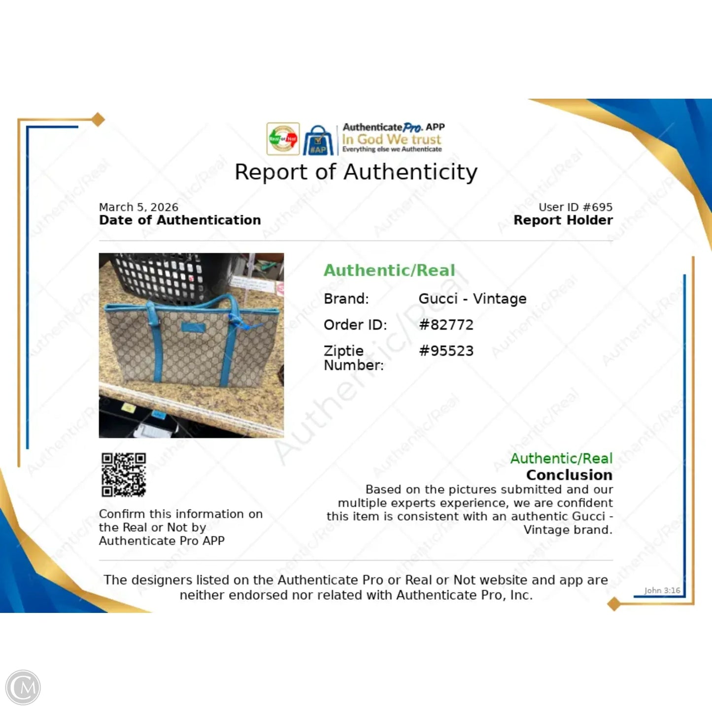 Tote Luxury Designer By Gucci, Size: Medium