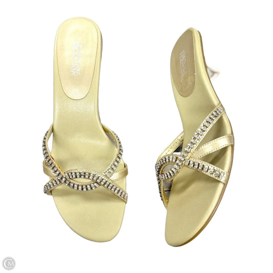 Sandals Heels Kitten By Kenneth Cole Reaction In Gold, Size: 9