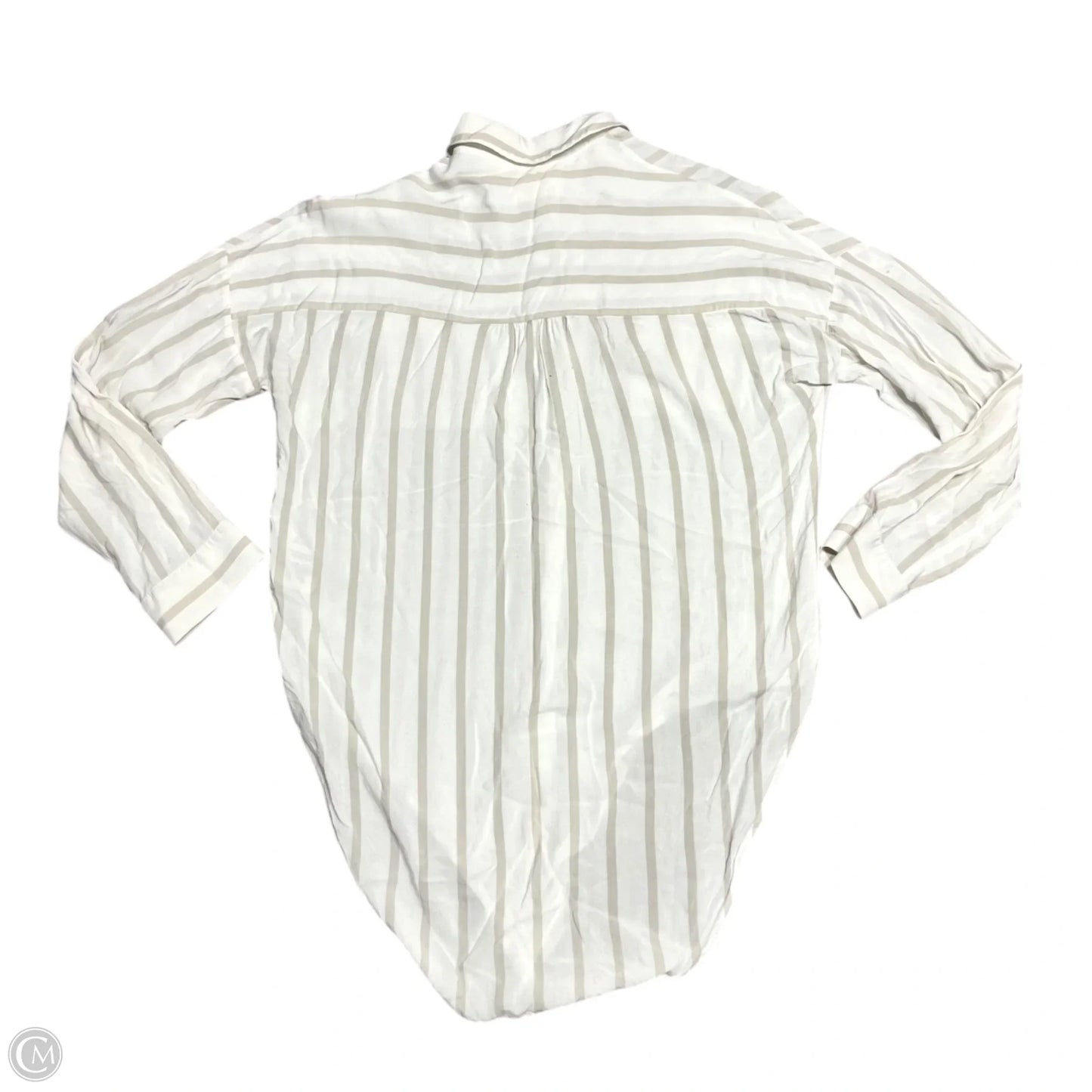Top Long Sleeve By Maeve In Tan & White, Size: Xs