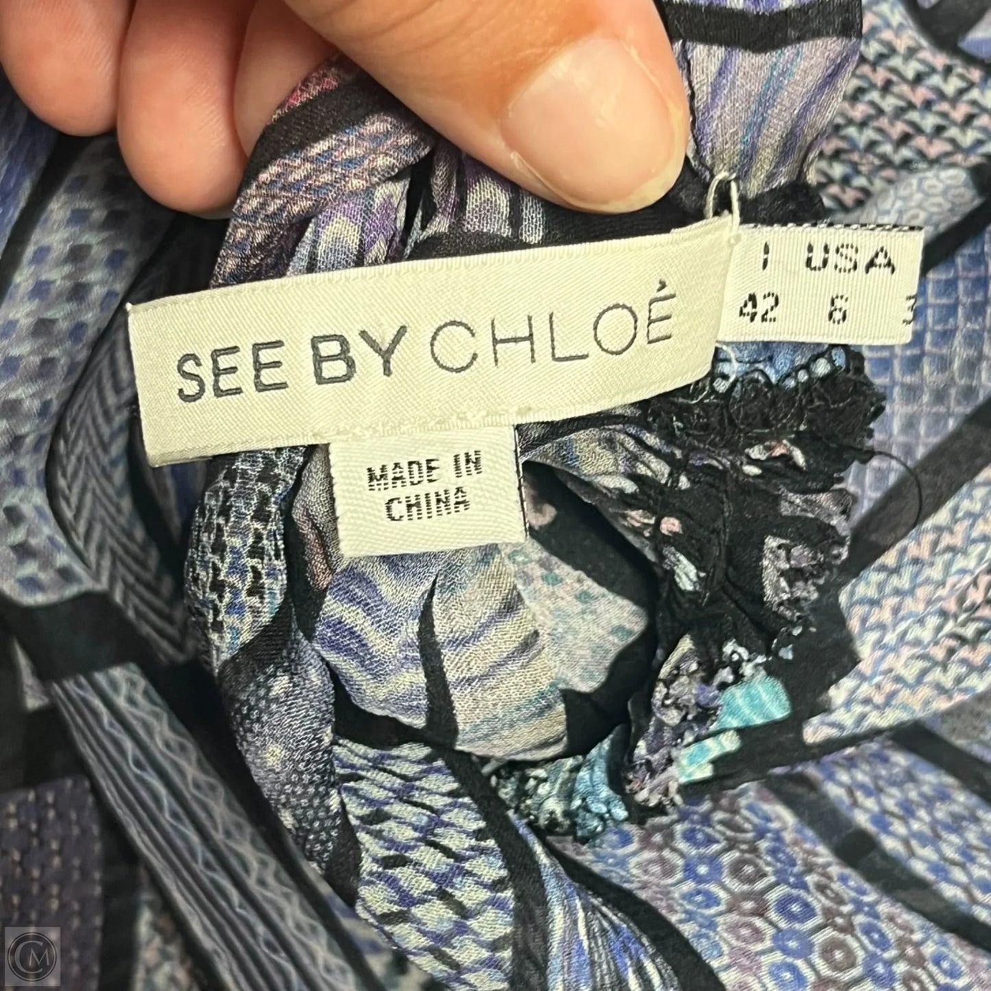 Top Long Sleeve Designer By See By Chloe In Blue & Purple, Size: S