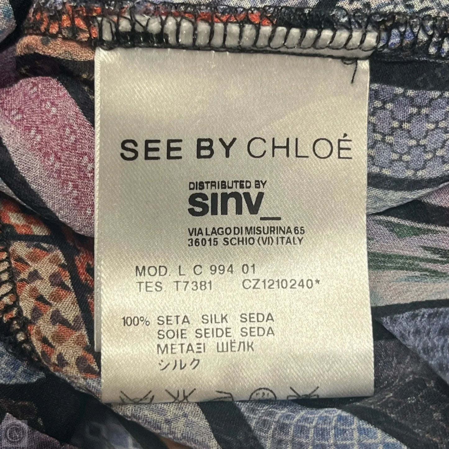 Top Long Sleeve Designer By See By Chloe In Blue & Purple, Size: S