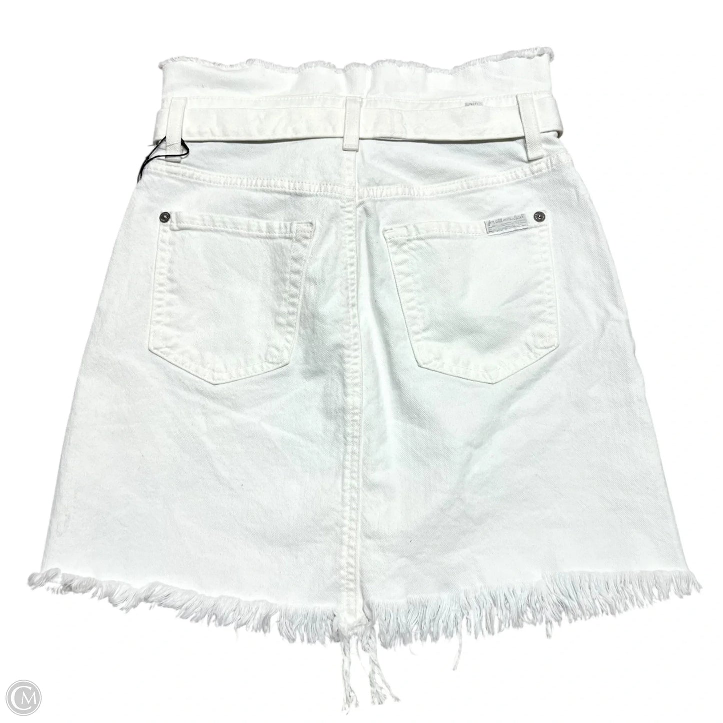 Skirt Mini & Short By 7 For All Mankind In White Denim, Size: 0