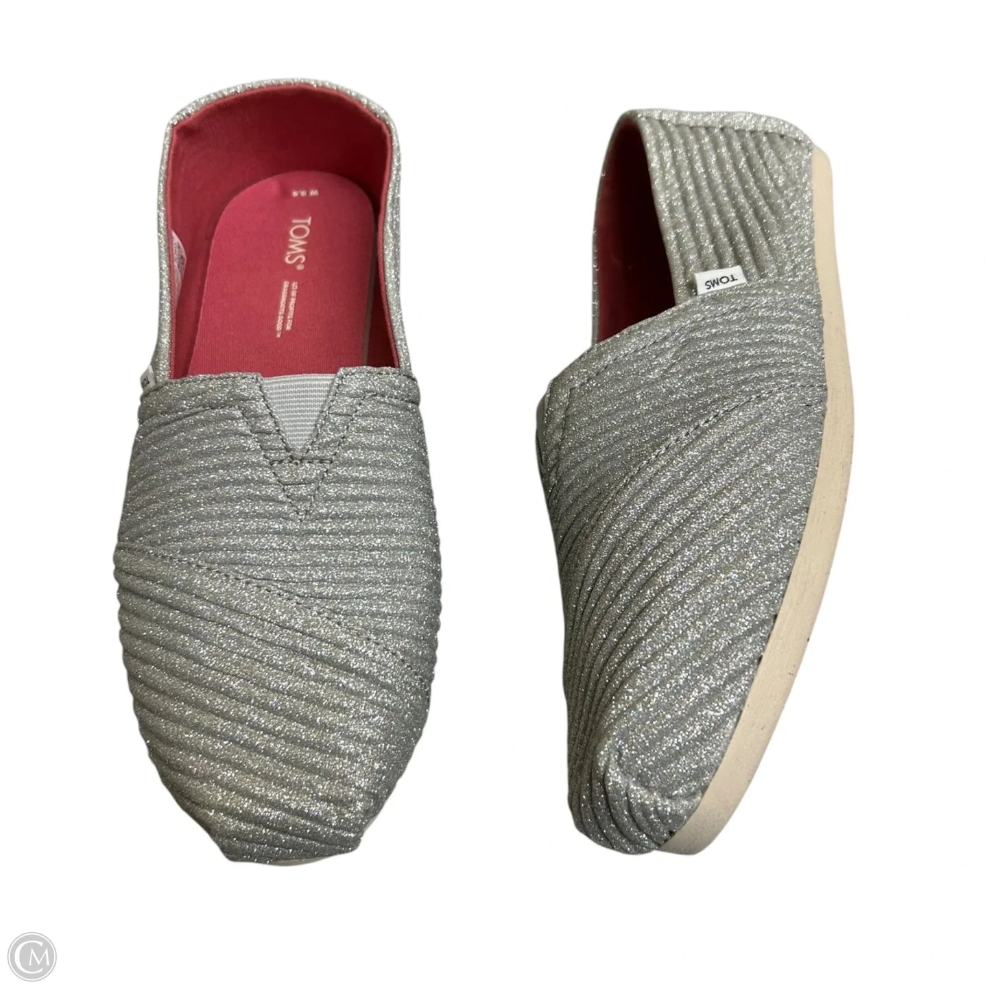 Shoes Flats By Toms In Silver, Size: 9.5