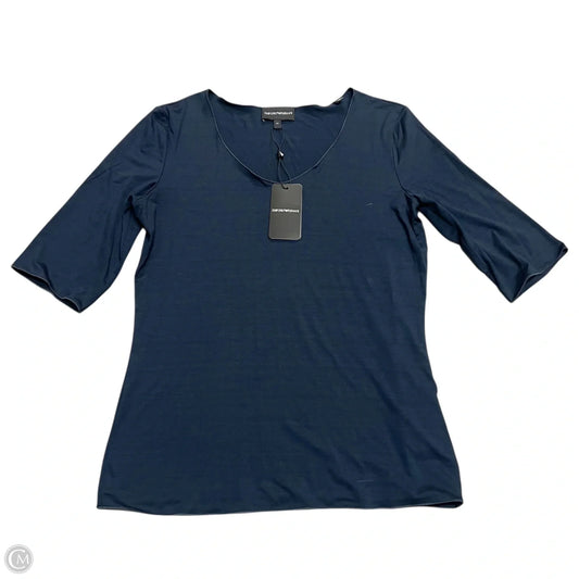 Top 3/4 Sleeve By Emporio Armani In Navy, Size: L