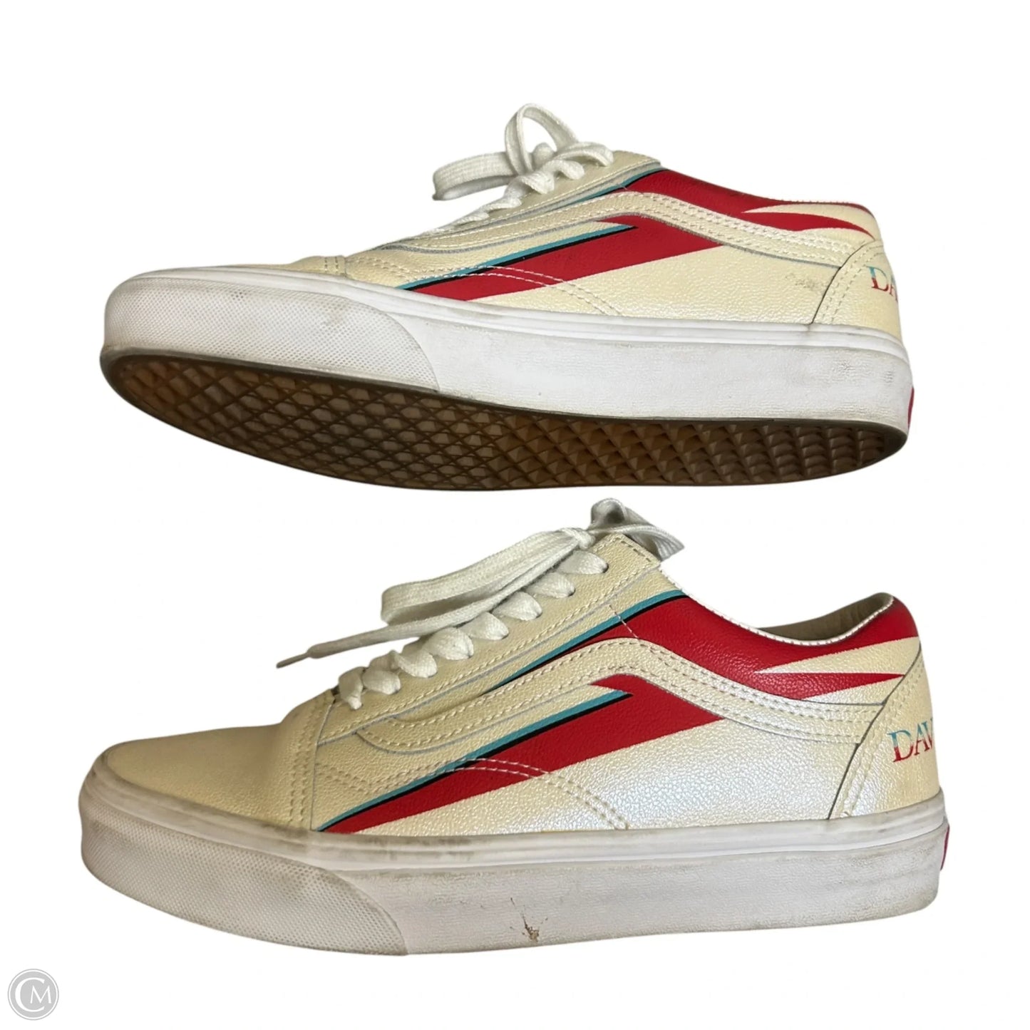 Shoes Sneakers By Vans In Cream & Red, Size: 8.5