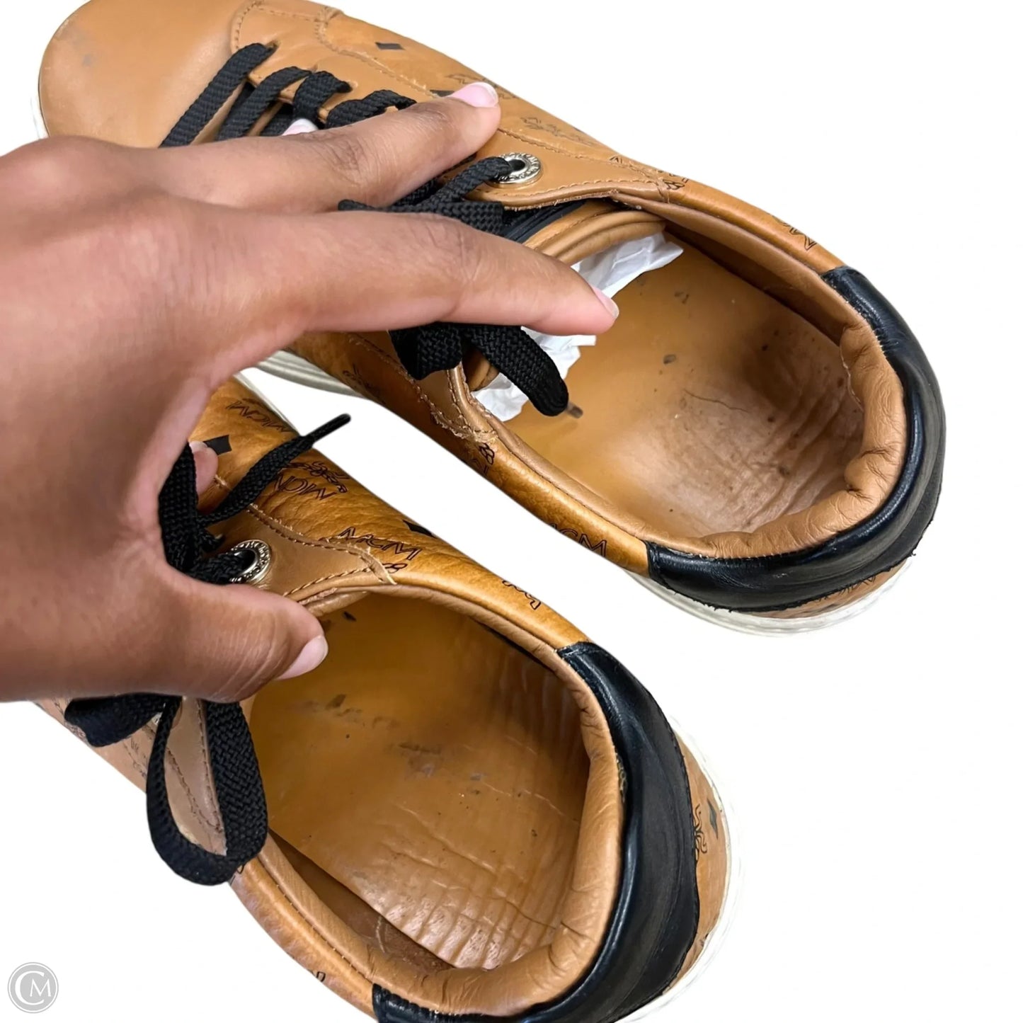 Shoes Luxury Designer By Mcm In Tan, Size: 6.5
