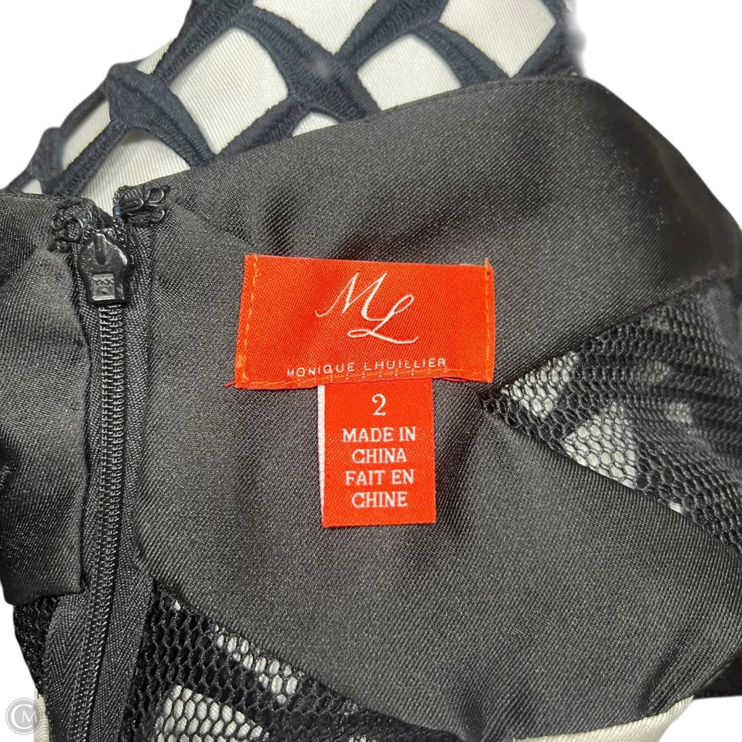 Dress Party Short By Monique Lhuillier In Black & White, Size: Xs
