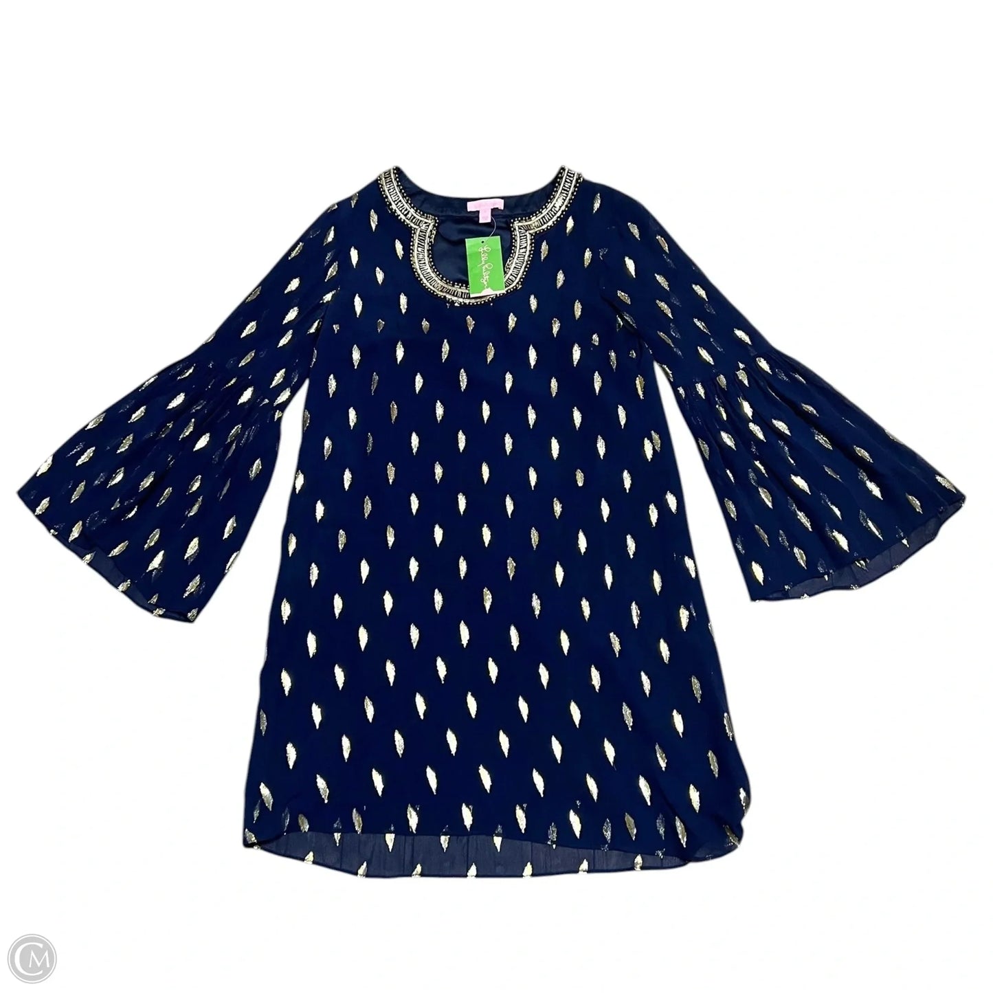 Dress Designer By Lilly Pulitzer In Blue & Gold, Size: S