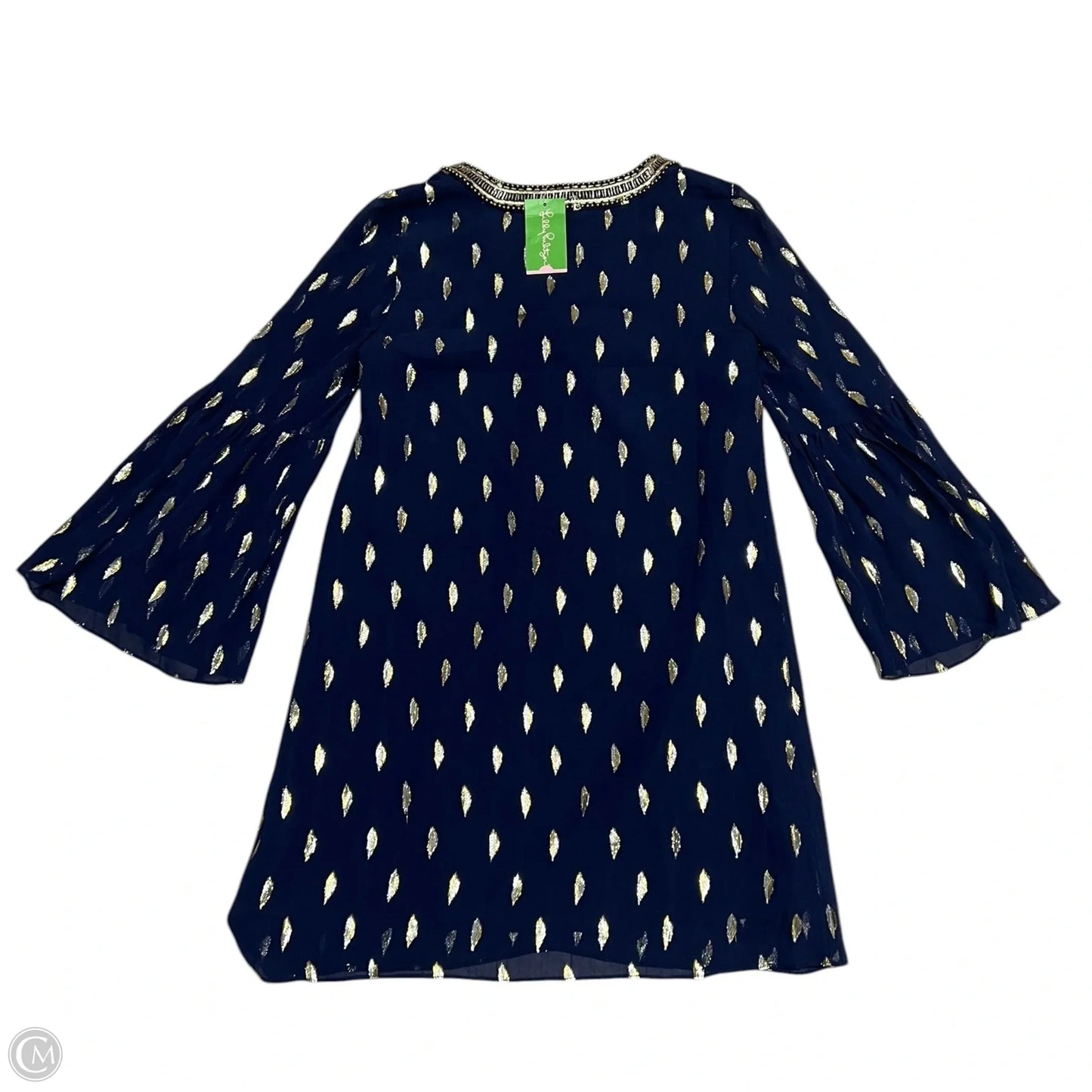 Dress Designer By Lilly Pulitzer In Blue & Gold, Size: S